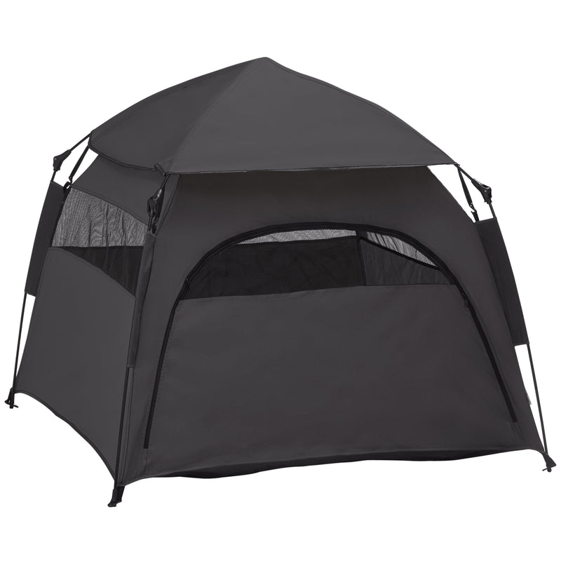 Foldable Dog Cat Tent with Water Resistant Oxford and Carry Bag for Extra Large Dogs Charcoal Grey by PawHut