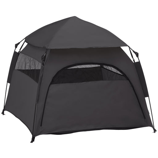 Foldable Dog Cat Tent with Water Resistant Oxford and Carry Bag for Extra Large Dogs Charcoal Grey by PawHut