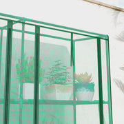 Tall 9 Shelf Mini Greenhouse For Plants And Seedlings With Zipped Cover Green AOSOM
