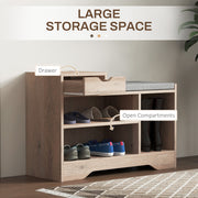 Grey Multi Compartment Shoe Bench with Cushioned Seat by HOMCOM