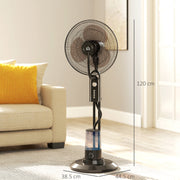 120cm Pedestal Misting Fan with 4 Speeds 3 Modes and 3.2L Tank for Home Use