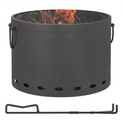 Smokeless Fire Pit 38cm Portable Wood Burning Stove With Spark Screen and Poker by Outsunny