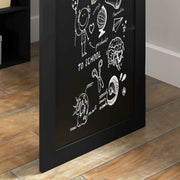 Black Three Part Work Desk with Storage and Chalkboard by HOMCOM