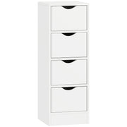 Bathroom Storage Cabinet with Four Drawers for Small Spaces Slim Design White AOSOM