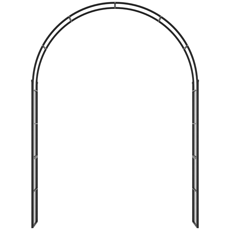 Metal Garden Arch for Climbing Plants and Outdoor Entrances Black Outsunny
