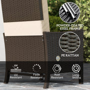 5 Piece Rattan Patio Furniture Set With Cushions for Patio and Balcony by Outsunny