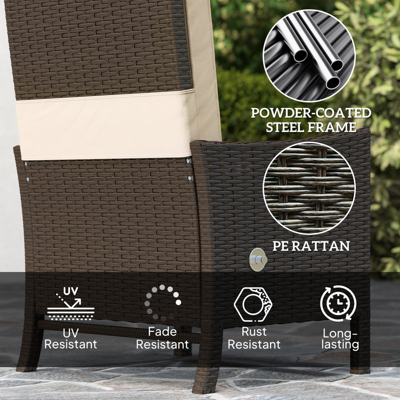 5 Piece Rattan Patio Furniture Set With Cushions for Patio and Balcony by Outsunny