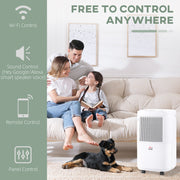 Portable 10L Smart Dehumidifier with WiFi App Control for Home and Laundry Use, White