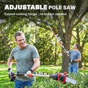 Cordless Pole Chainsaw for Safe Tree Pruning and High Branch Trimming Black AOSOM