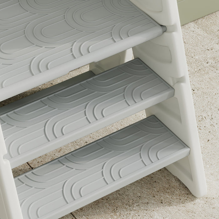 Grey Foldable Adjustable Toddler Tower with Handle and Non-Slip Design by AIYAPLAY