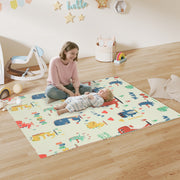 Foldable Double Sided Baby Play Mat Water Resistant for Indoor or Outdoor Use Green AOSOM