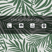 Green Reversible Outdoor RV Rug 1.5 x 2.4m Waterproof Plastic Straw Mat for Garden Camping by Outsunny