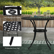 Round Aluminium Garden Table with Parasol Hole Seats 4 Ideal for Patios and Outdoor Dining