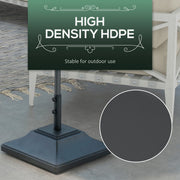 Black 60kg Garden Parasol Base With Wheels Fillable With Water Or Sand For Stability