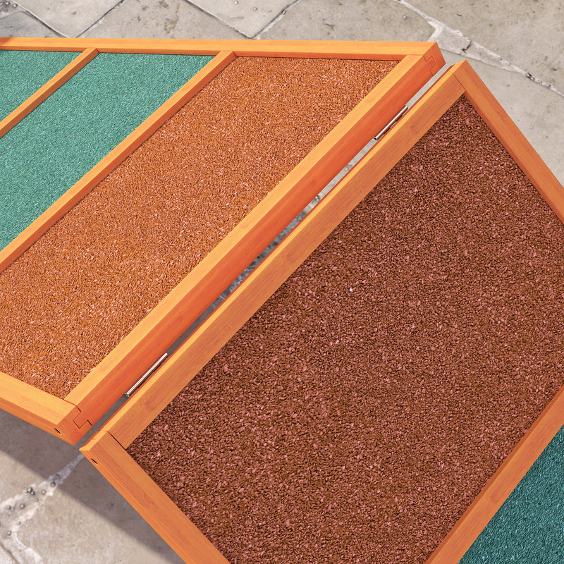 Dog Agility Ramp A Frame With Nonslip Surface For Training All Breeds Orange AOSOM
