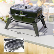 Folding Charcoal BBQ Grill with Thermometer Adjustable Vent and Handles by Outsunny