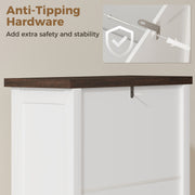 Slim Shoe Storage Cabinet for Narrow Hallways with Flip Drawers and Top Organiser White Homcom