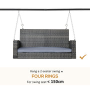 Black Steel Garden Swing Frame Only