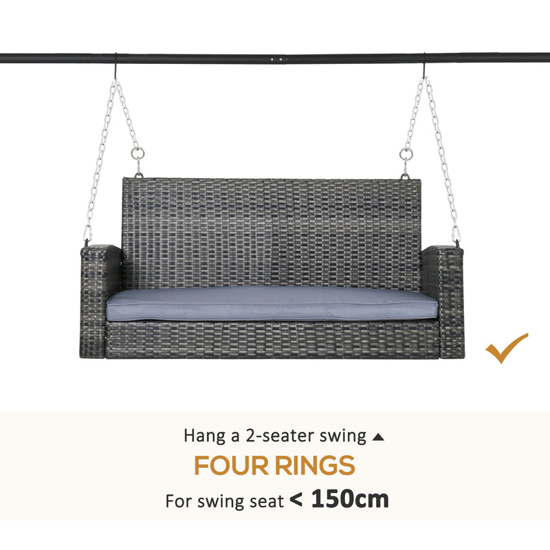 Black Steel Garden Swing Frame Only