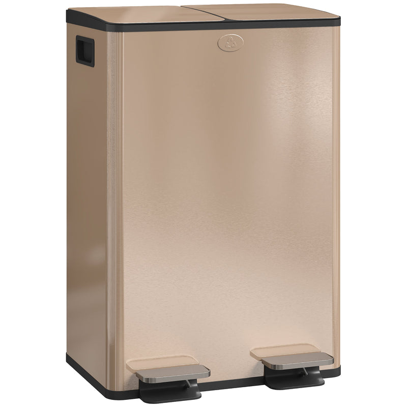 Kitchen Pedal Bin with Dual Compartments for Easy Rubbish and Recycling Separation