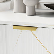 White Marble Effect Coffee Table with Hidden Storage and Sleek Design by HOMCOM