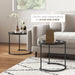 White Nesting Side Tables Set of 2 with Removable Tray Tops and Steel Frame