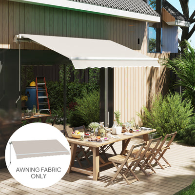 Cream White Awning Replacement Canopy Water Resistant UPF 50 Plus for 3 x 2.5 m Garden Awning by Outsunny
