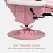 Pink PU Leather Manual Recliner Armchair with Adjustable Leg Rest and 360Â° Swivel by HOMCOM