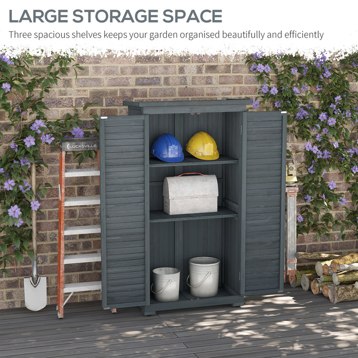 Grey Fir Wood Garden Storage Cabinet 39.5 x 79cm by Outsunny