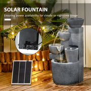 Solar Powered Outdoor Water Fountain Dark Grey by Outsunny