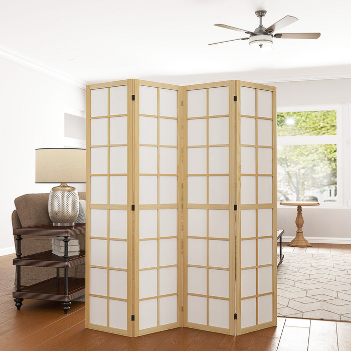 4 Panel Folding Room Divider Freestanding Privacy Screen for Living Room Bedroom 160 x 170cm by HOMCOM