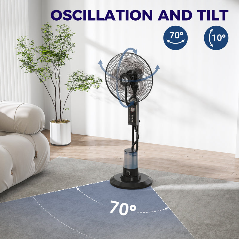 120cm Pedestal Misting Fan with 4 Speeds 3 Modes and 3.2L Tank for Home Use