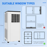 9000 BTU Portable Air Conditioner with App Control Cools Rooms Up To 20m² White