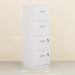 White Wooden Lockable Filing Cabinet with 4 Drawers by HOMCOM