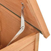 Raised Wooden Guinea Pig Hutch With Run for Small Pets Weatherproof Design, Grey