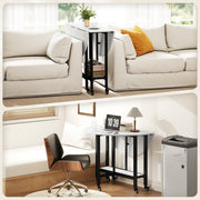 Folding Dining Table with Storage Shelf and Wheels for Small Spaces White Marble Homcom