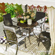 Set of 4 Light Grey Padded Garden Seat Cushions for Outdoor Chairs by Outsunny