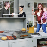 Silver Portable BBQ Pizza Oven with Thermometer Stone Peel and Handles by Outsunny