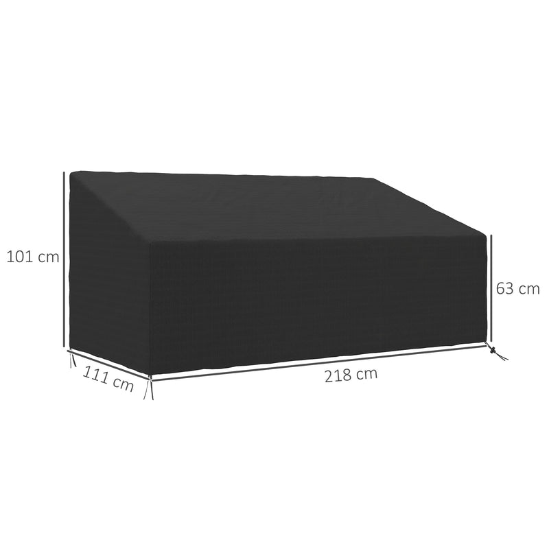 Black Waterproof 3 Seater Garden Sofa Cover Durable 600D Oxford Fabric by Outsunny
