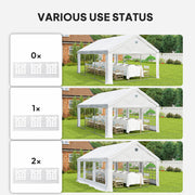 6x4m Marquee Party Tent for Outdoor Gatherings with Large Windows and Weather Protection White Outsunny