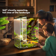 12L Glass Vivarium Tank With Anti Escape Lid And Ventilation For Reptiles And Amphibians, Black