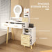 White Elegant Dressing Table with LED Mirror and Storage by HOMCOM