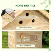 Wooden Duck House with Double Doors Openable Roof Ventilation Holes Removable Base by PawHut