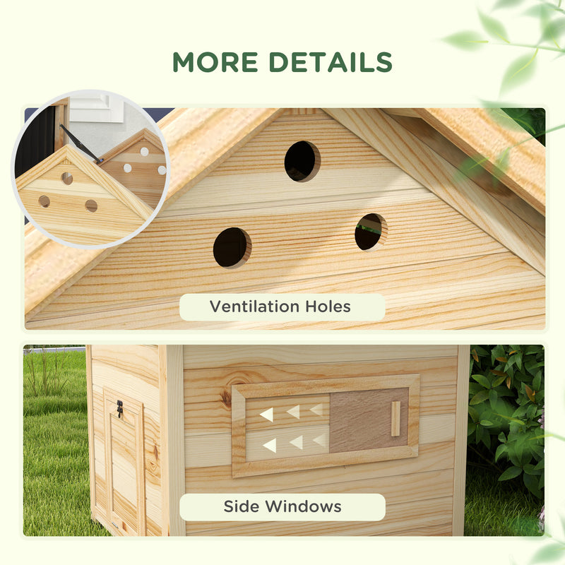 Wooden Duck House with Double Doors Openable Roof Ventilation Holes Removable Base by PawHut