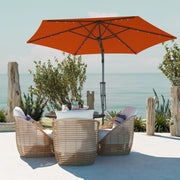 Orange 3m Cantilever Garden Parasol with Solar LED Lights for Patio and Decking by Outsunny