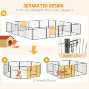 16 Panel Heavy Duty Puppy Playpen for Small Dogs Indoor and Outdoor Use Grey