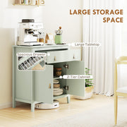 Farmhouse Style Sideboard with Storage Light Green Cabinet for Kitchen or Dining Room