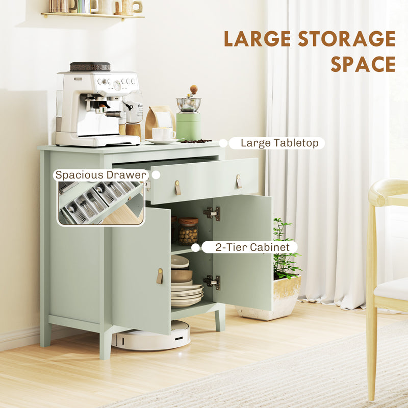 Farmhouse Style Sideboard with Storage Light Green Cabinet for Kitchen or Dining Room