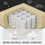 Reclining Faux Leather Office Chair With Footrest For All Day Comfort Black