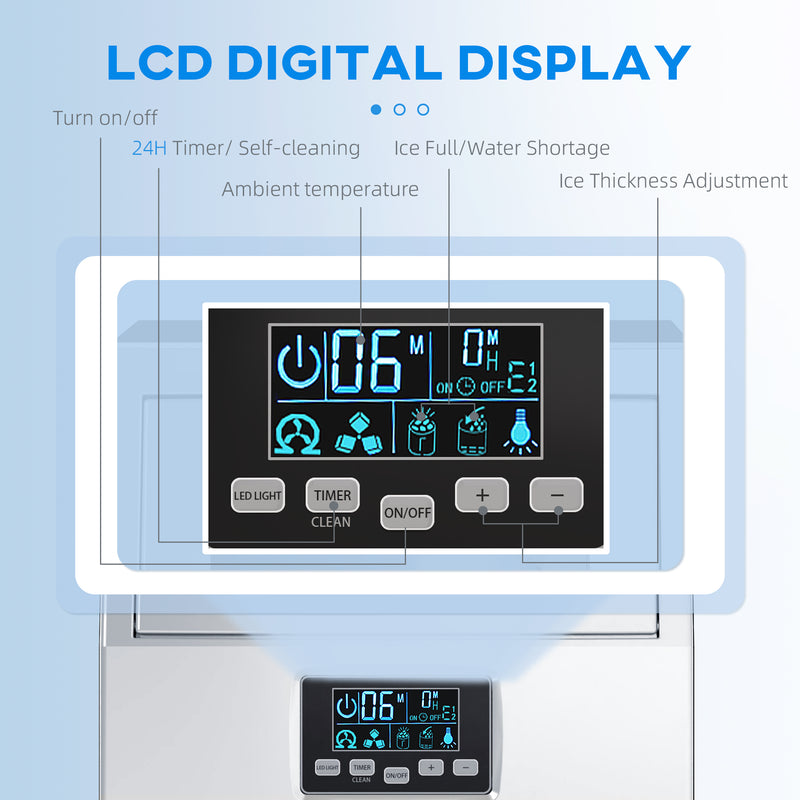 Freestanding Commercial Ice Maker Machine 30kg 24H with Digital Control by HOMCOM